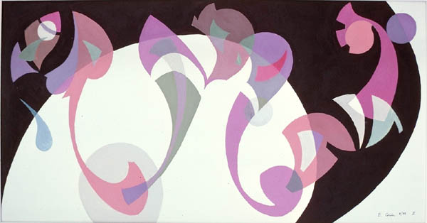 26-19790800 0082 Composition II 2nd ver 9x17 in acrylic on paper