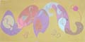 25-19791100 0090 Cumbersome Forms in yellow 10x20 in acrylic on paper